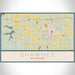 Shawnee Oklahoma Map Print Landscape Orientation in Woodblock Style With Shaded Background