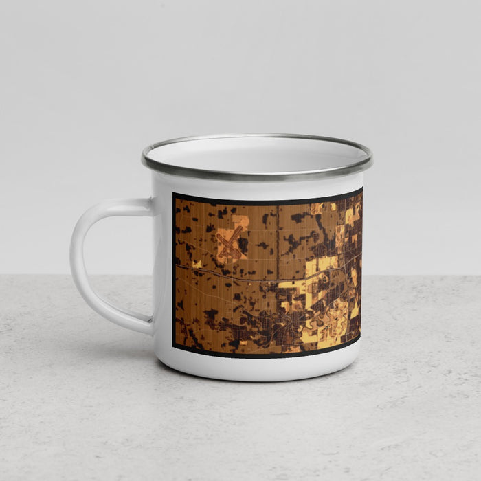 Left View Custom Sheboygan Wisconsin Map Enamel Mug in Ember