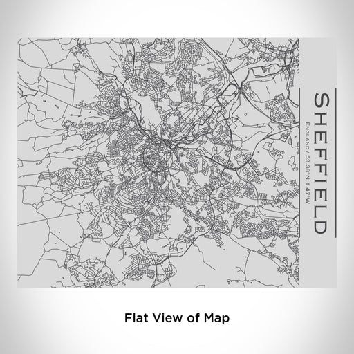 Rendered View of Sheffield England Map Engraving on 20oz Stainless Steel Insulated Bottle with Bamboo Top