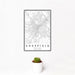 12x18 Sheffield England Map Print Portrait Orientation in Classic Style With Small Cactus Plant in White Planter