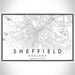 Sheffield England Map Print Landscape Orientation in Classic Style With Shaded Background