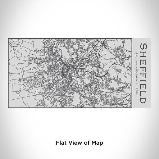 Rendered View of Sheffield England Map Engraving on 17oz Stainless Steel Insulated Cola Bottle