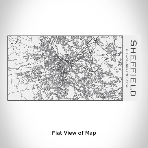 Rendered View of Sheffield England Map Engraving on 17oz Stainless Steel Insulated Cola Bottle in White