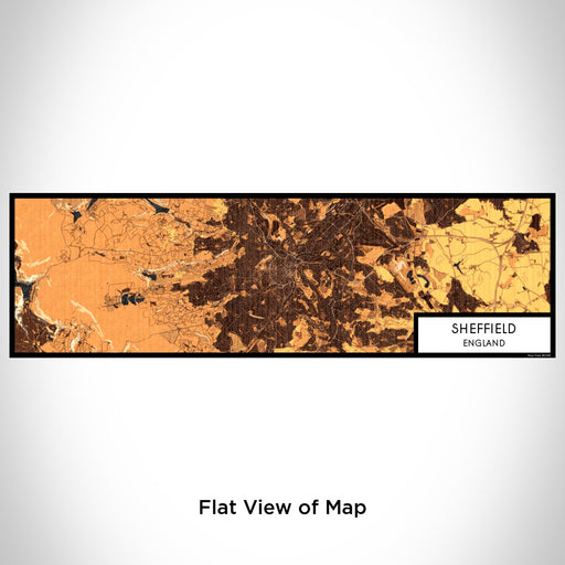 Flat View of Map Custom Sheffield England Map Enamel Mug in Ember