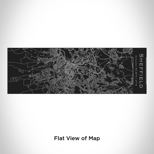 Rendered View of Sheffield England Map Engraving on 10oz Stainless Steel Insulated Cup with Sliding Lid in Black