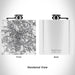Rendered View of Sheffield England Map Engraving on 6oz Stainless Steel Flask in White