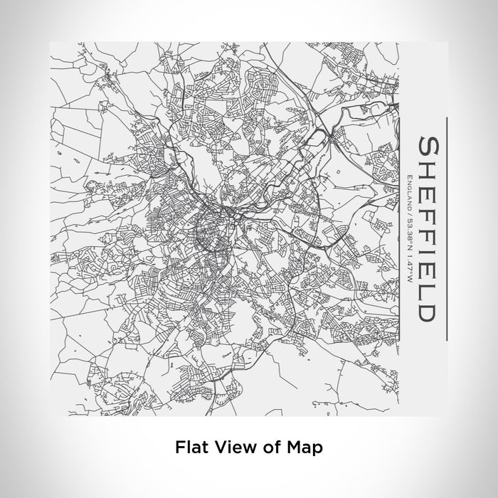 Rendered View of Sheffield England Map Engraving on 17oz Stainless Steel Insulated Tumbler in White