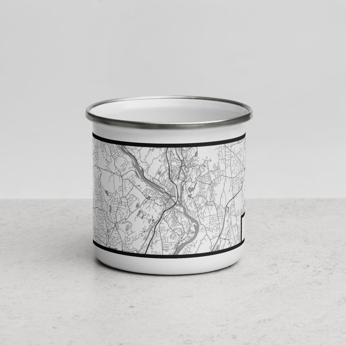 Front View Custom Shelton Connecticut Map Enamel Mug in Classic