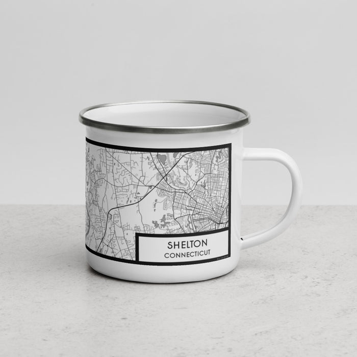 Right View Custom Shelton Connecticut Map Enamel Mug in Classic