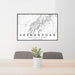 24x36 Shenandoah National Park Map Print Landscape Orientation in Classic Style Behind 2 Chairs Table and Potted Plant