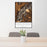 24x36 Shenandoah National Park Map Print Portrait Orientation in Ember Style Behind 2 Chairs Table and Potted Plant