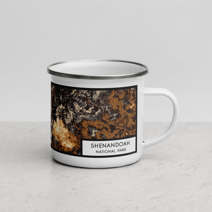 Right View Custom Shenandoah National Park Map Enamel Mug in Ember