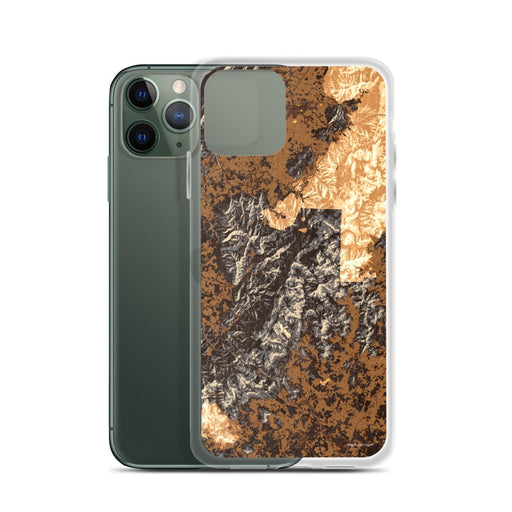 Custom Shenandoah National Park Map Phone Case in Ember on Table with Laptop and Plant