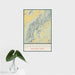 16x24 Shenandoah National Park Map Print Portrait Orientation in Woodblock Style With Tropical Plant Leaves in Water