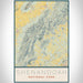 Shenandoah National Park Map Print Portrait Orientation in Woodblock Style With Shaded Background