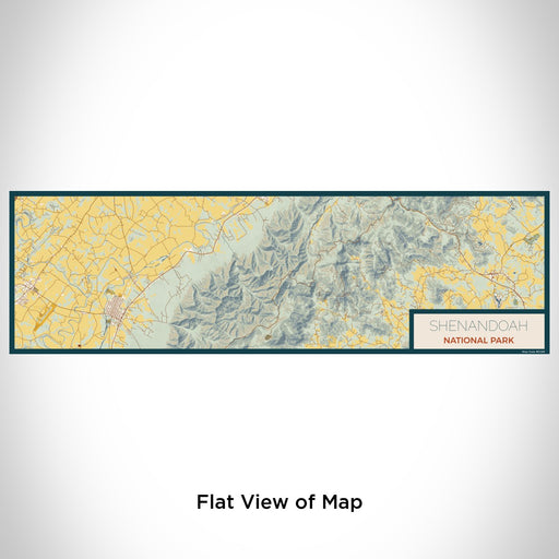 Flat View of Map Custom Shenandoah National Park Map Enamel Mug in Woodblock