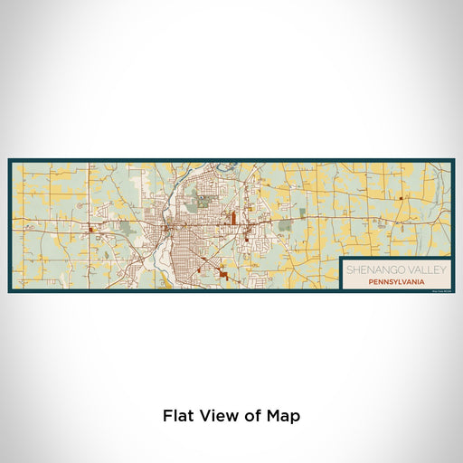 Flat View of Map Custom Shenango Valley Pennsylvania Map Enamel Mug in Woodblock