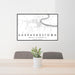 24x36 Shepherdstown West Virginia Map Print Lanscape Orientation in Classic Style Behind 2 Chairs Table and Potted Plant