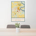 24x36 Shepherdstown West Virginia Map Print Portrait Orientation in Woodblock Style Behind 2 Chairs Table and Potted Plant