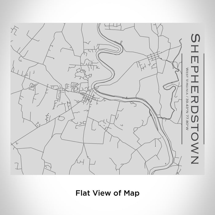 Rendered View of Shepherdstown West Virginia Map Engraving on 20oz Stainless Steel Insulated Bottle with Bamboo Top