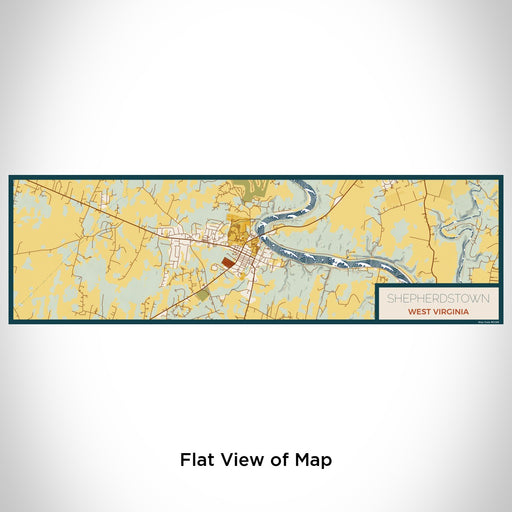 Flat View of Map Custom Shepherdstown West Virginia Map Enamel Mug in Woodblock