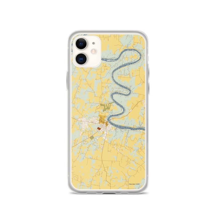 Custom iPhone 11 Shepherdstown West Virginia Map Phone Case in Woodblock