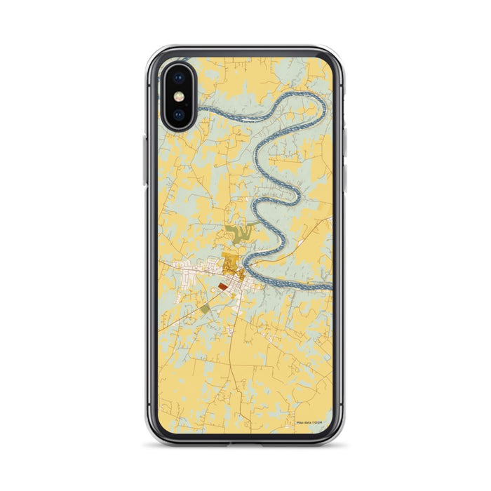 Custom iPhone X/XS Shepherdstown West Virginia Map Phone Case in Woodblock