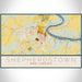 Shepherdstown West Virginia Map Print Landscape Orientation in Woodblock Style With Shaded Background