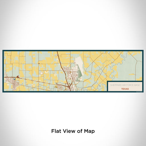 Flat View of Map Custom Sheppard Air Force Base Texas Map Enamel Mug in Woodblock