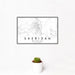 12x18 Sheridan Wyoming Map Print Landscape Orientation in Classic Style With Small Cactus Plant in White Planter