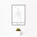 12x18 Sheridan Wyoming Map Print Portrait Orientation in Classic Style With Small Cactus Plant in White Planter