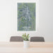 24x36 Sheridan Wyoming Map Print Portrait Orientation in Afternoon Style Behind 2 Chairs Table and Potted Plant