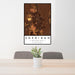 24x36 Sheridan Wyoming Map Print Portrait Orientation in Ember Style Behind 2 Chairs Table and Potted Plant