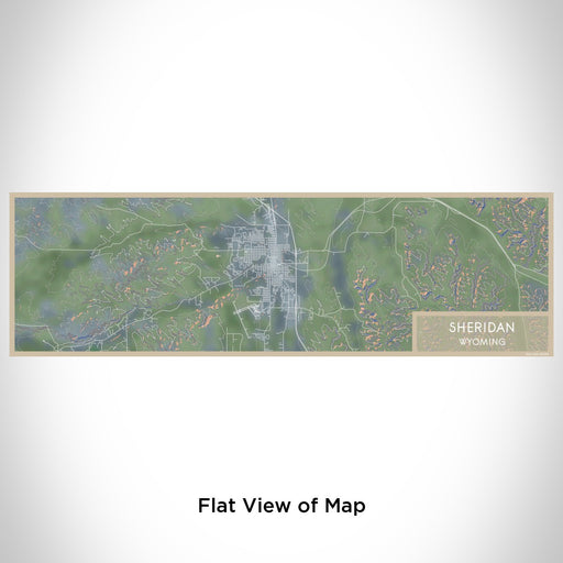 Flat View of Map Custom Sheridan Wyoming Map Enamel Mug in Afternoon