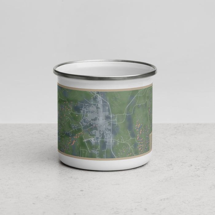 Front View Custom Sheridan Wyoming Map Enamel Mug in Afternoon