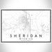 Sheridan Wyoming Map Print Landscape Orientation in Classic Style With Shaded Background