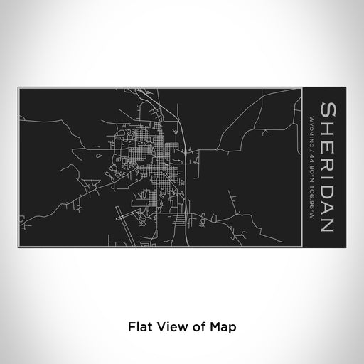 Rendered View of Sheridan Wyoming Map Engraving on 17oz Stainless Steel Insulated Cola Bottle in Black