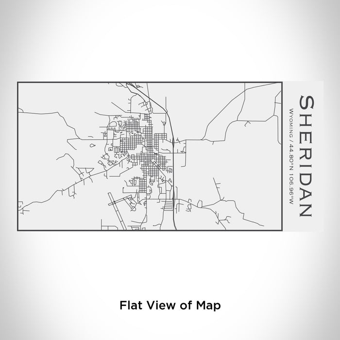 Rendered View of Sheridan Wyoming Map Engraving on 17oz Stainless Steel Insulated Cola Bottle in White