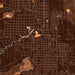 Sheridan Wyoming Map Print in Ember Style Zoomed In Close Up Showing Details