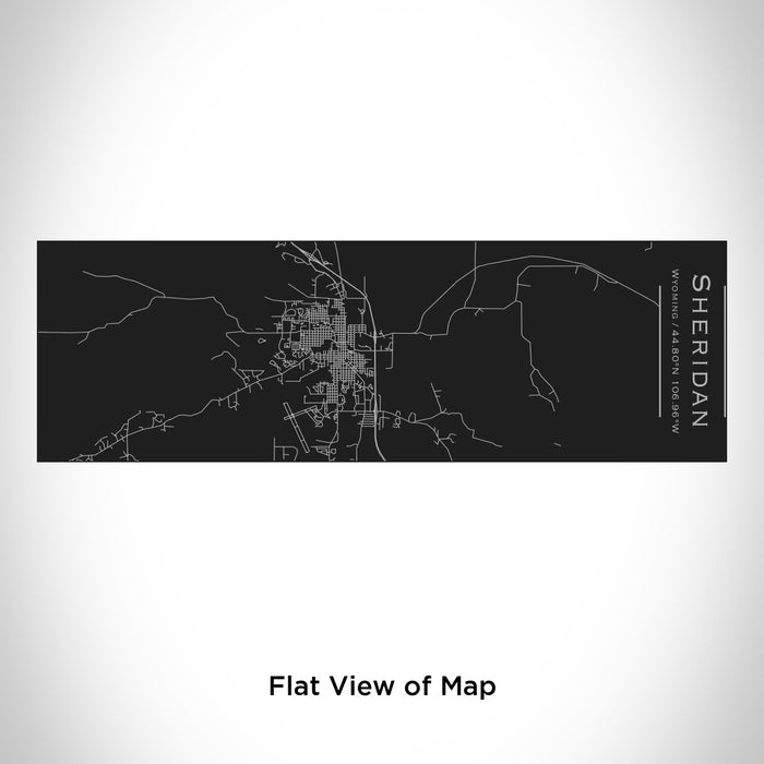 Rendered View of Sheridan Wyoming Map Engraving on 10oz Stainless Steel Insulated Cup with Sliding Lid in Black