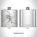 Rendered View of Sheridan Wyoming Map Engraving on 6oz Stainless Steel Flask