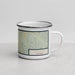 Right View Custom Sheridan Wyoming Map Enamel Mug in Woodblock