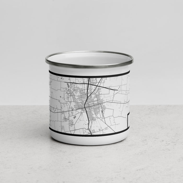 Front View Custom Sherman Texas Map Enamel Mug in Classic