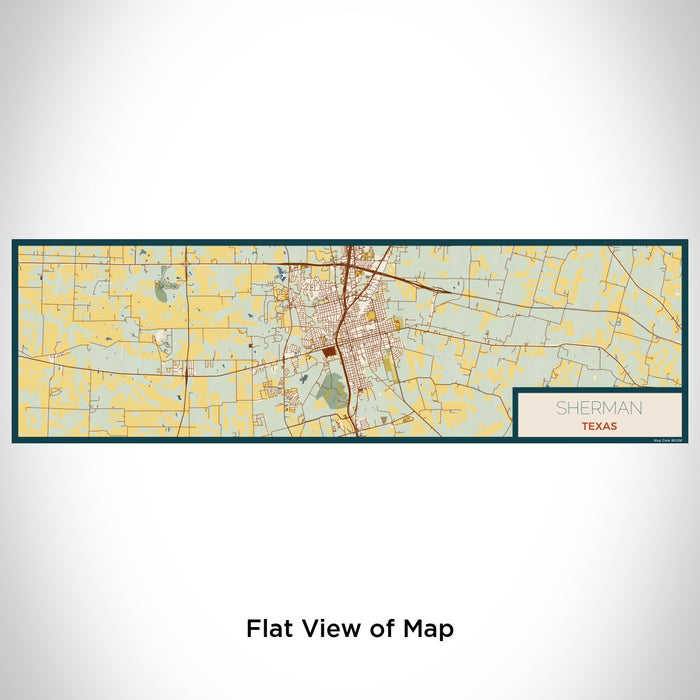 Flat View of Map Custom Sherman Texas Map Enamel Mug in Woodblock