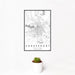12x18 Shreveport Louisiana Map Print Portrait Orientation in Classic Style With Small Cactus Plant in White Planter
