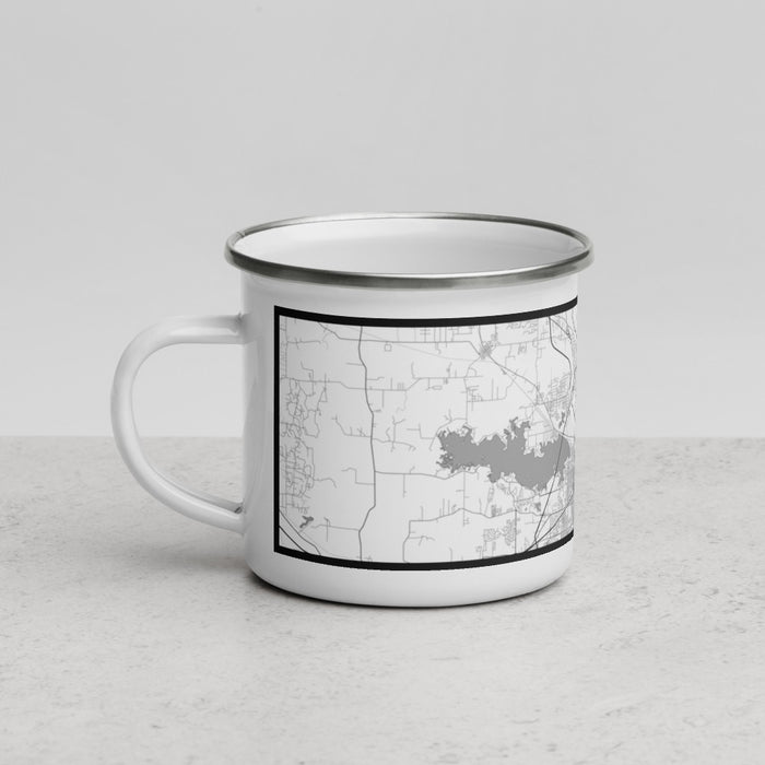 Left View Custom Shreveport Louisiana Map Enamel Mug in Classic
