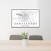 24x36 Shreveport Louisiana Map Print Landscape Orientation in Classic Style Behind 2 Chairs Table and Potted Plant