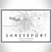 Shreveport Louisiana Map Print Landscape Orientation in Classic Style With Shaded Background
