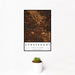 12x18 Shreveport Louisiana Map Print Portrait Orientation in Ember Style With Small Cactus Plant in White Planter