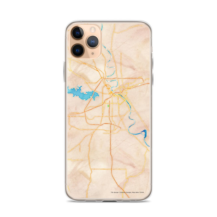 Custom Shreveport Louisiana Map Phone Case in Watercolor